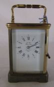 Modern French carriage clock 'L'Epee fondee on 1839 Sainte Suxanne France' height excluding the