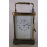 Modern French carriage clock 'L'Epee fondee on 1839 Sainte Suxanne France' height excluding the
