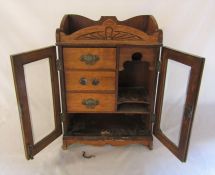 Small late 19th/early 20th century smokers cabinet (af) H 47cm W 33cm D 19cm