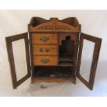 Small late 19th/early 20th century smokers cabinet (af) H 47cm W 33cm D 19cm