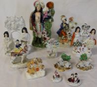 Selection of Staffordshire figures (some damage)