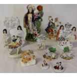 Selection of Staffordshire figures (some damage)