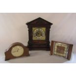 WITHDRAWN FROM SALE - 2 Smiths mantel clocks & a wooden mantel clock H 39 cm