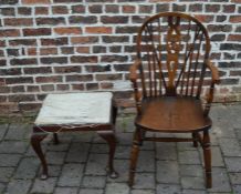 Wheelback chair & a dressing table stool