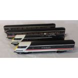 2 Hornby Intercity locomotives and 2 passenger coaches