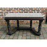 Granite top console table on barley twist legs W 132cm H 80cm D 46cm