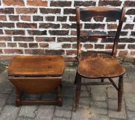 Small drop leaf table & a kitchen chair