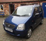 2003 Suzuki Wagon R+ GL Auto 1.3 petrol car, blue, registration FV52 NZN, MOT until 29th May 2019, 2