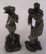 2 'Genesis' art figures H 38 and 36 cm