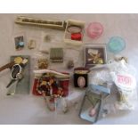 Various costume jewellery inc silver charms etc, watches and badges