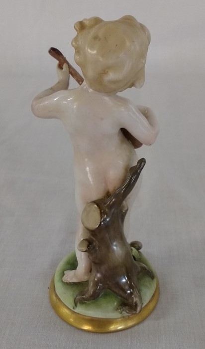 Capodimonte porcelain cherub on naturalistic base height 14.5cm and 2 miniature busts by the same - Image 2 of 6