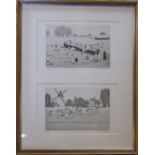 Framed pair of pencil numbered and signed Vincent Haddelsey (1934-2010) limited edition lithographic