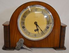 Art Deco mantel clock with retailer Jefferies & Son Skegness inscription to dial, maker Garrard