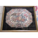 Georgian framed patchwork quilt centre piece dating from 1816 41 cm x 33 cm (size including frame)