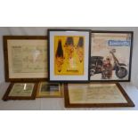 2 framed Lambretta Lubricant charts & other framed Lambretta posters (6)