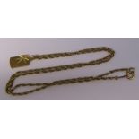 9ct gold necklace and pendant total weight 9.1 g (necklace 6.6 g, pendant 2.5 g) length of chain