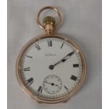 9ct gold Waltham open face pocket watch