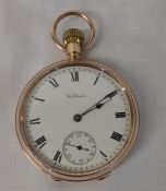 9ct gold Waltham open face pocket watch