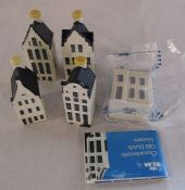 5 Bols KLM Delft house alcoholic miniatures (1 still sealed)