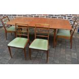 Retro McIntosh table and 4 chairs (table extends to 193 cm x 84 cm)