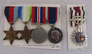 Set of WWII medals and a Corps of Commissionaires medal awarded to A E Gardner