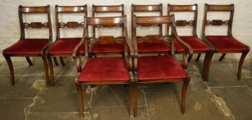 8 Regency style dining chairs inc 2 carvers