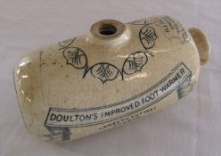 Doulton's improved foot warmer, Lambeth Pottery London - Mrs Williams, Market Hall Entrance, Louth