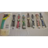 7 Swatch Chrono 1990's wristwatches in packets