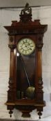 Large Vienna regulator wall clock height approximate 123 cm