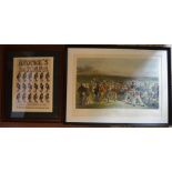 19th century framed print 'The  Golfers' by Charles Lees & a framed Brooke's Soap advertising poster