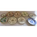 Various plates inc Copeland Spode, Wedgwood, Coalport and Masons