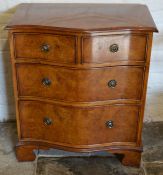 Small Georgian style serpentine front chest of drawers