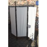 Trifold black metal screen