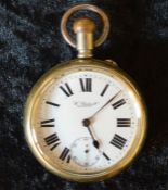 W Ehrhardt London military issue nickel case pocket watch with enamel dial stamped to side 1703D &