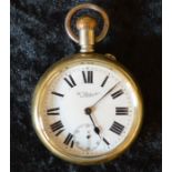 W Ehrhardt London military issue nickel case pocket watch with enamel dial stamped to side 1703D &