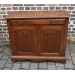 Victorian oak sideboard with linen fold panels W 103cm H 94cm D 37cm