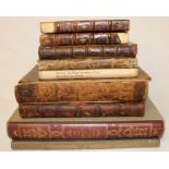 The New Testament leather bound volume Cambridge 1769, Chorographia Britannia London 1742 (both