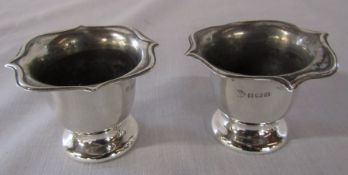 Pair of weighted silver egg cups Birmingham 1910