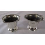 Pair of weighted silver egg cups Birmingham 1910