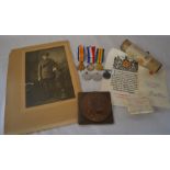 Amended description - World War I medal trio (1914-15 star, British War medal & Victory medal) to