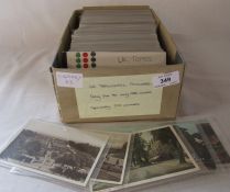 Box of approximately 350 UK topographical postcards dating from the early 1900s onwards