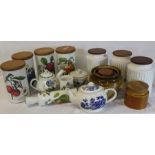 Selection of Portmeirion Pomona and Botanic Garden kitchenware, Hornsea canisters etc.