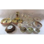 Assorted ceramics inc Royal Doulton, Minton and Wedgwood, barometer and glassware