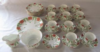 Vintage Aynsley poppy pattern part tea service