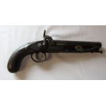 19th century percussion cap pistol stamped Palmer (repair to pistol grip)