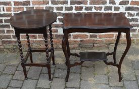 Edwardian occasional table & a small occasional table with barley twist legs