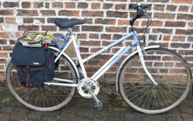 Raleigh Pioneer ladies bicycle with accessories including panniers, helmet etc