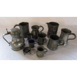 Quantity of old pewter