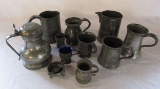 Quantity of old pewter