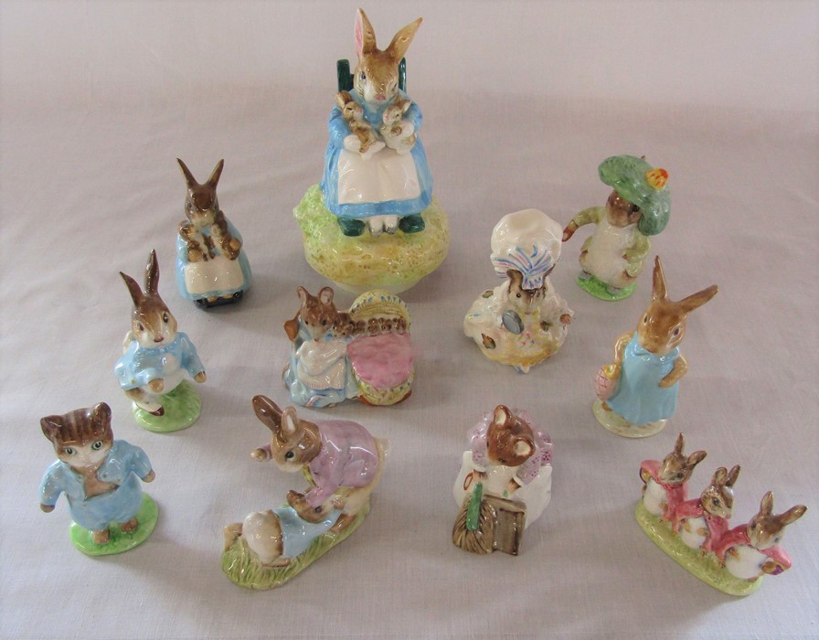 10 Beswick Beatrix Potter figures (Benjamin Bunny & Peter Rabbit af) & a Royal Osborne Frederick